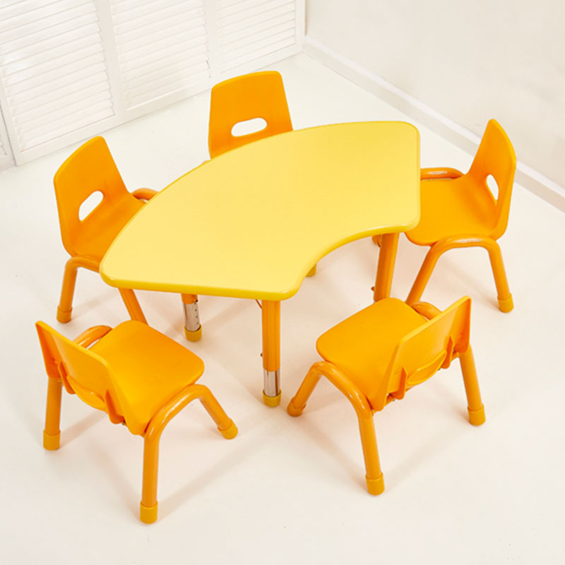 Fireproof Board Sixperson Round Table (Stainless Steel Lifting Feet