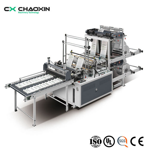 CX-350-450X4 Double Layer Four Lines Computer Heat Machinery Technology Sealing And Cold Cutting Bag Making Machine