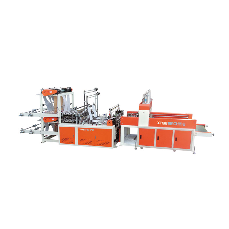 Heat Sealing Cold Cutting Polythene PE HDPE LDPE T-shirt Shopping Flat Open Garbage Poly Bag Folding Bag Making Machine